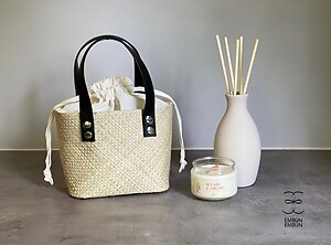 Handwoven Mengkuang Bucket Oval