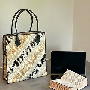 Handwoven Mengkuang Bag Square Songket Series
