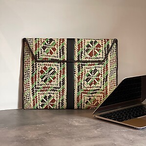 Handwoven Mengkuang Laptop Sleeve - Songket Series