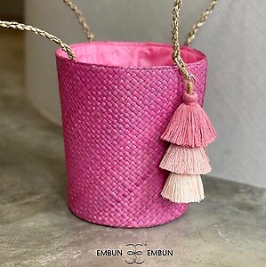 Handwoven Mengkuang Bucket Bag