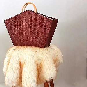 Handwoven Mengkuang Bag Mandarin