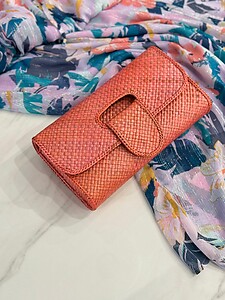 Handwoven Mengkuang Clutch Flap Curve