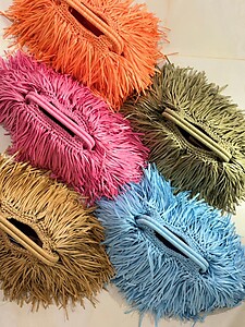 Handwoven Rafia Fringe Bag