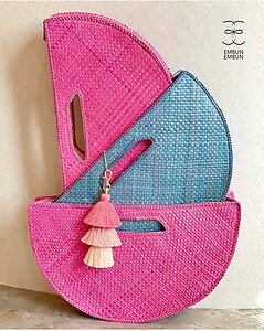 Handwoven Mengkuang Bag Halfmoon
