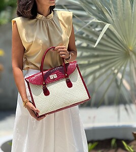Handwoven Mengkuang Satchel Crocs