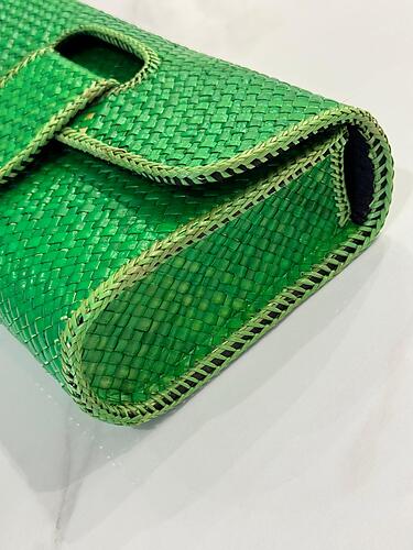 Handwoven Mengkuang Clutch Flap Curve