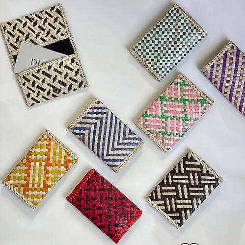 Handwoven Mengkuang Card Wallet - 4 pieces