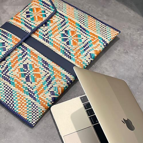 Handwoven Mengkuang Laptop Sleeve - Songket Series