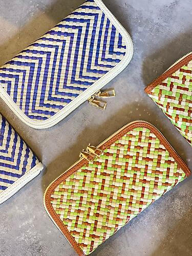 Handwoven Mengkuang Purse Double