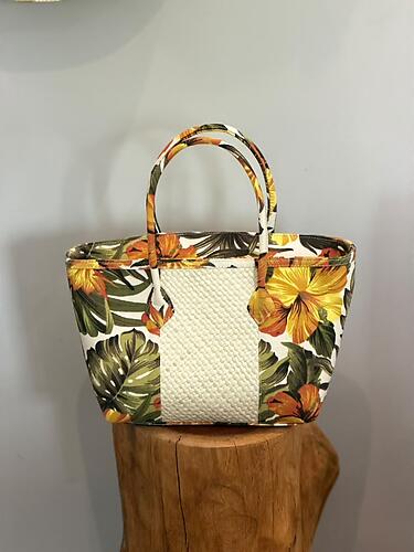 Handwoven Mengkuang Flower Mini Tote